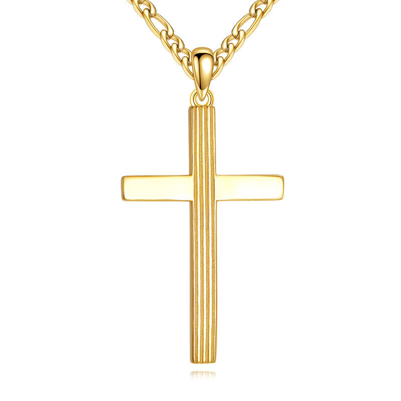 10K Gold Cross Pendant Necklace for Men-7
