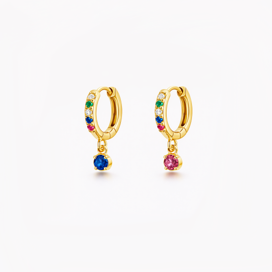 10K Gold Cubic Zirconia Drop Earrings