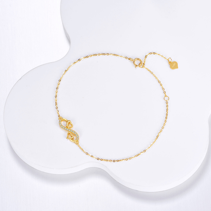 Bracelet breloque en or 10K avec symbole de l'infini en zirconium cubique-3