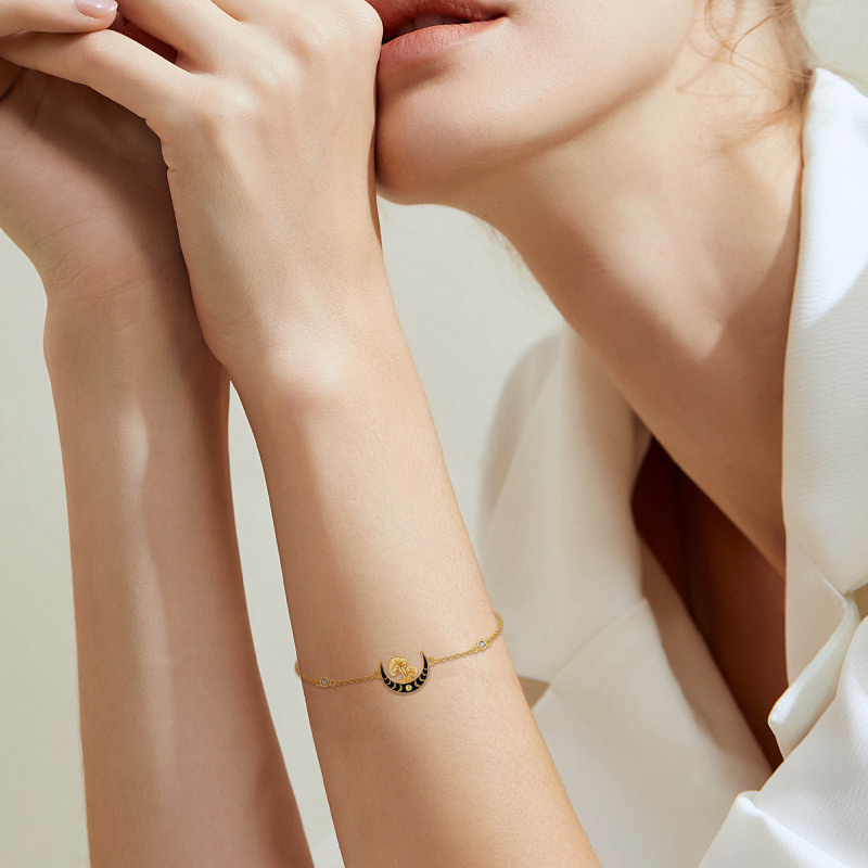 Armband aus 18 Karat Gold mit Zirkonia und Pilzmond für Damen-2