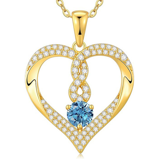 Collana personalizzata in oro vermeil con cuore e pietra portafortuna per donna