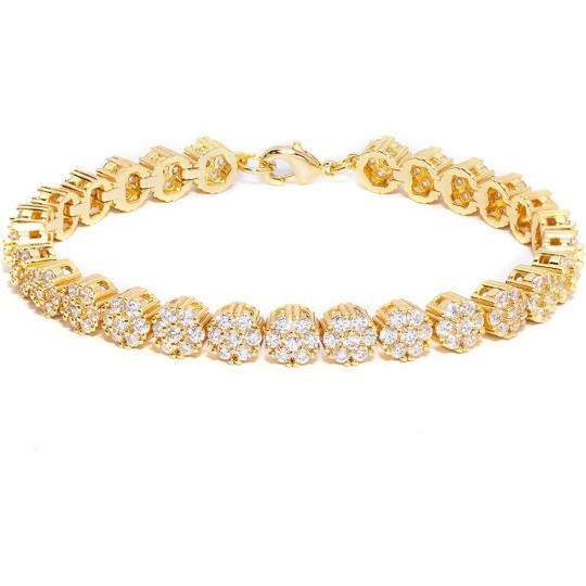 Pulsera de Tenis de Oro 10K con Zirconia Cúbica para Hombres