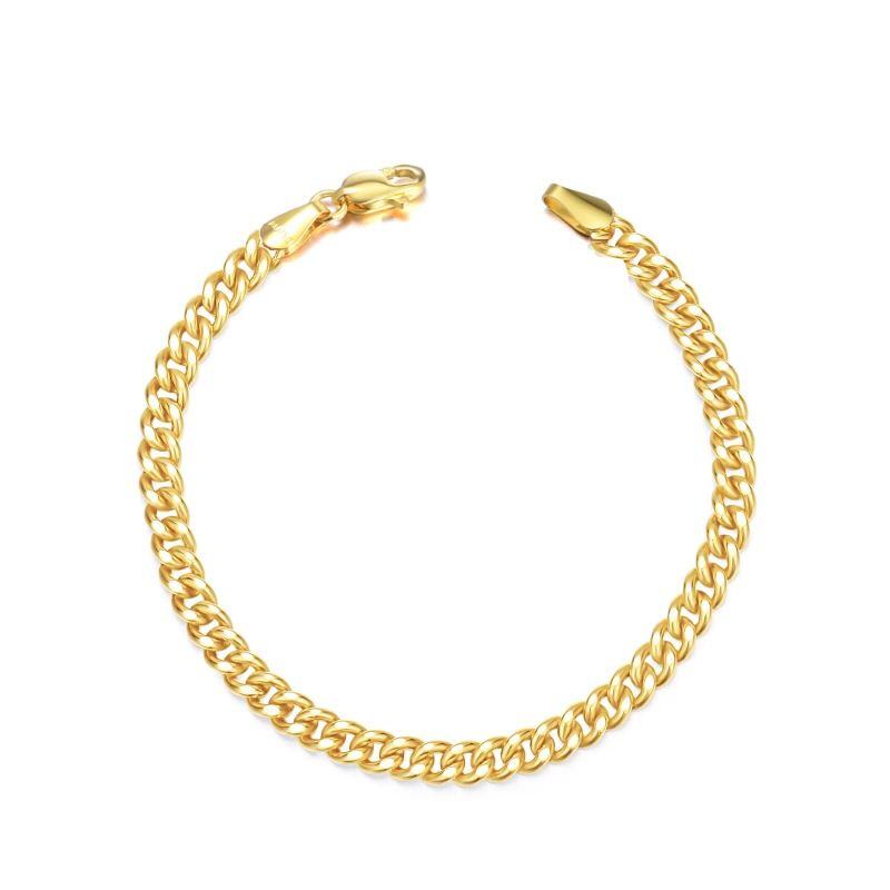 Pulsera de cadena de eslabones de oro de 18 quilates-1