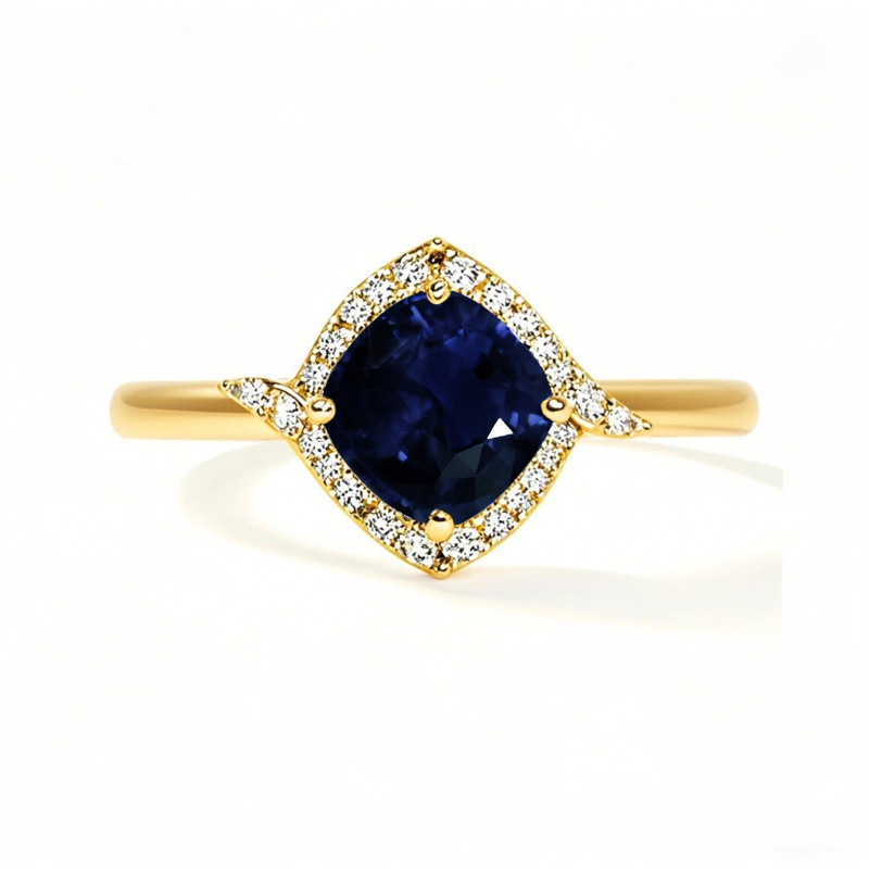 10K Gold Cushion Cut Custom Engagement Ring Gemstone Anniversary Ring-1