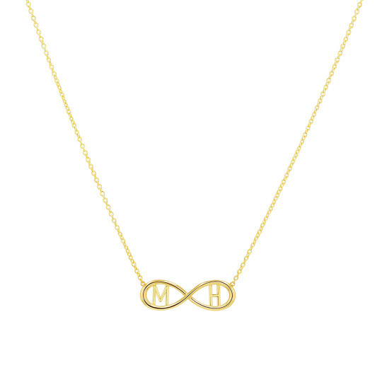 10K Gold Custom & Infinity Symbol Pendant Necklace