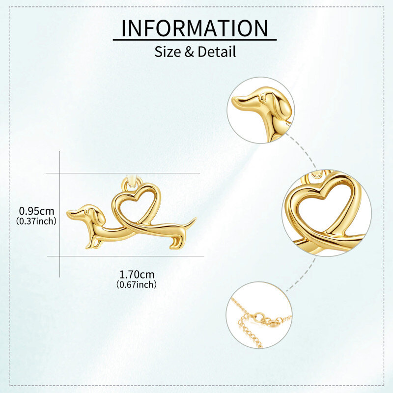 10K Gold Dog Pendant Necklace-6