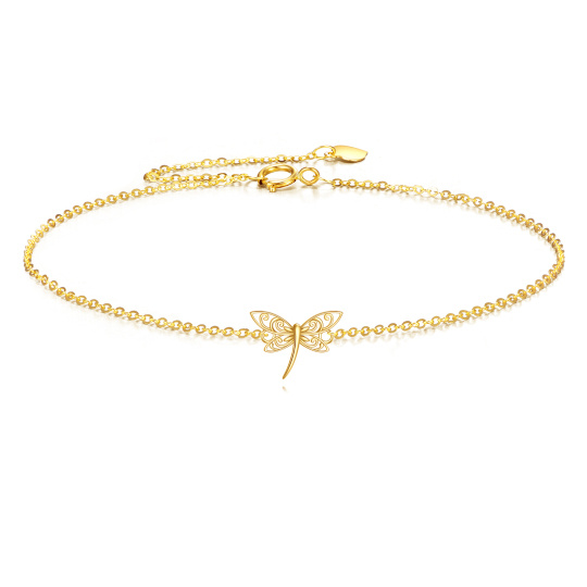 Bracciale con ciondolo a libellula in oro 10K