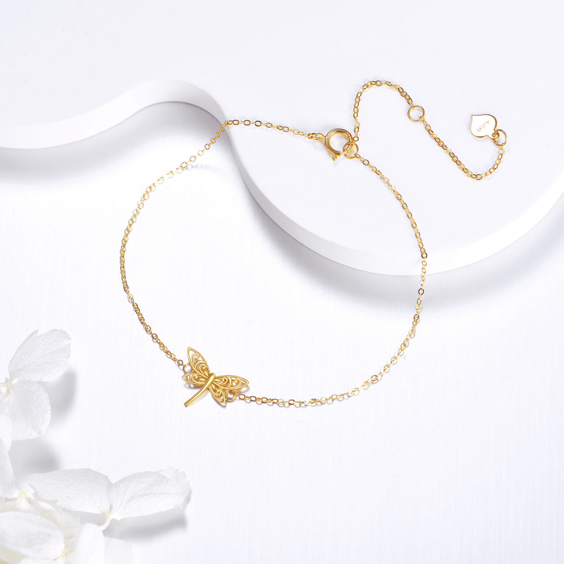 10K Gold Dragonfly Charm Bracelet-3