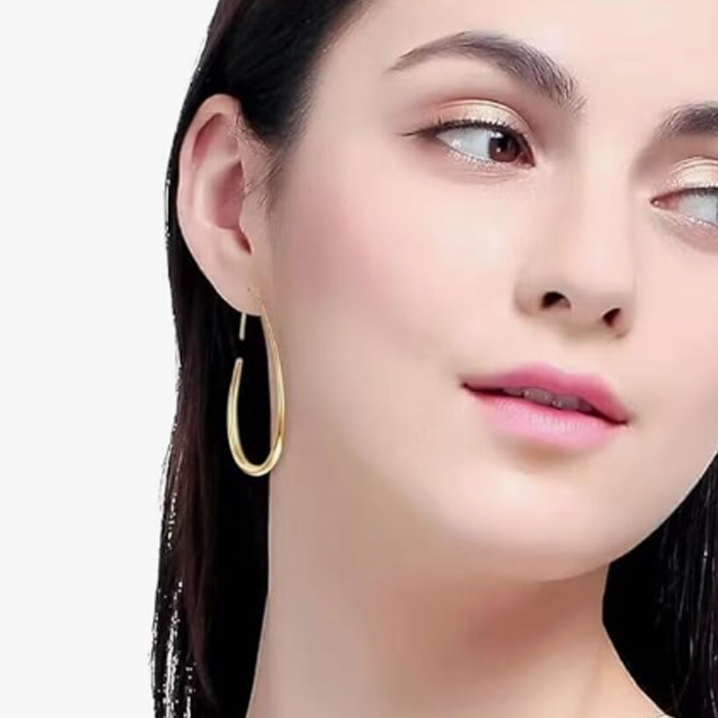 Pendientes de aro colgantes de oro de 14 quilates para mujer-2