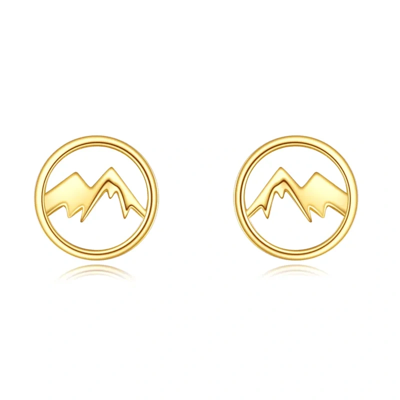 Boucles d'oreilles en or 14 carats, bijoux en or massif, idées cadeaux de Noël pour femmes et filles-1