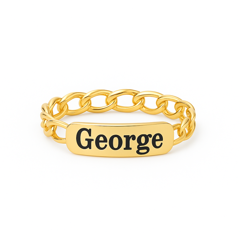 10K Gold Engravable Men's Band for Men-4