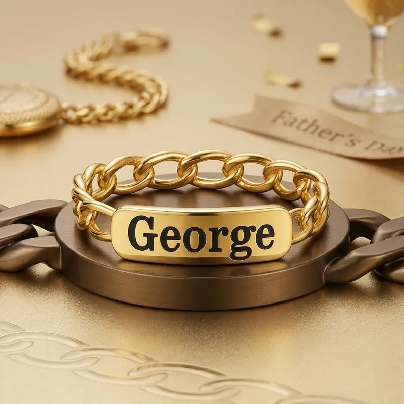 14K Gold Engravable Men's Band for Men-3