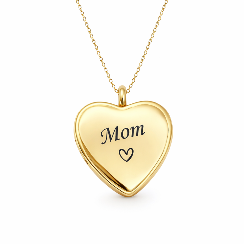 10K Gold Engravable & Personalized Photo Locket Necklace-1