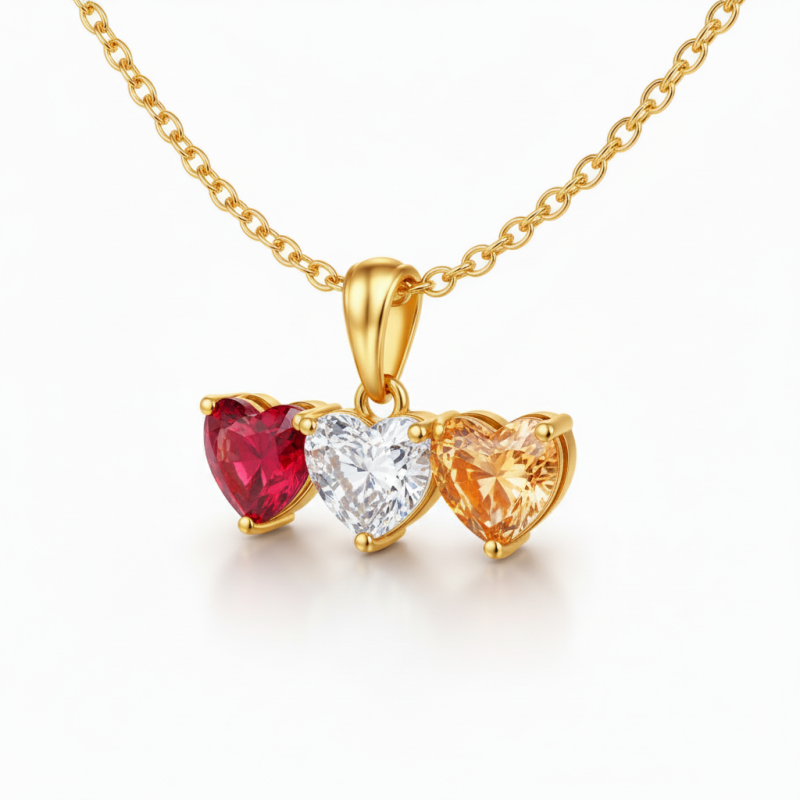 18K Gold Family Birthstone Necklace-4