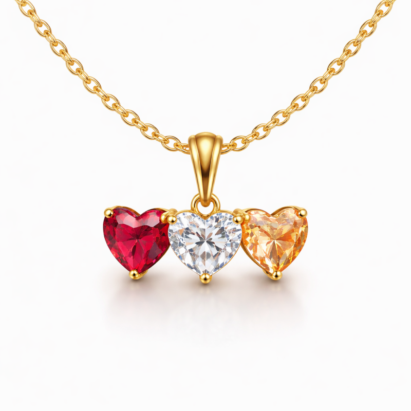 18K Gold Family Birthstone Necklace-1