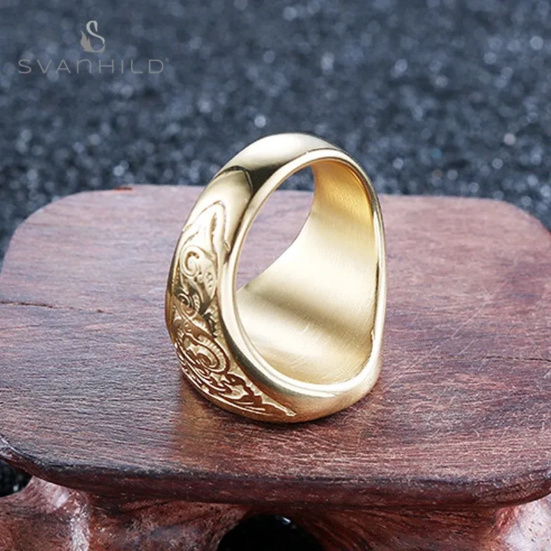 18K Gold Freemason Signet Ring for Men-4