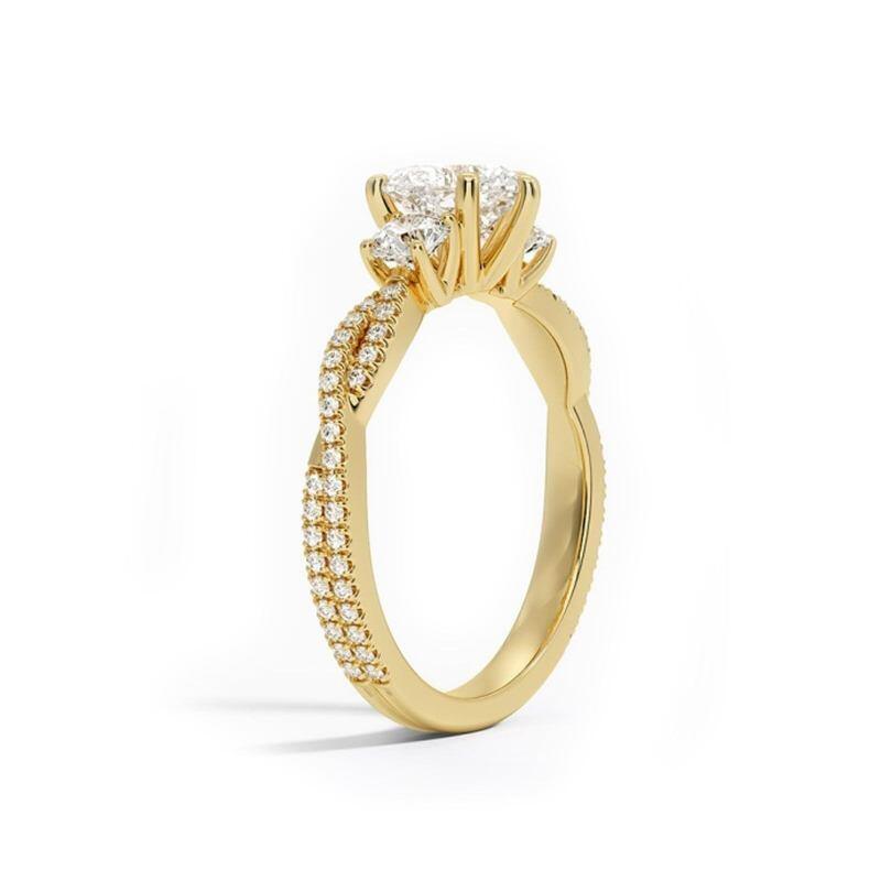 Bague de fiançailles en or 10K avec moissanite taillée en cœur-4