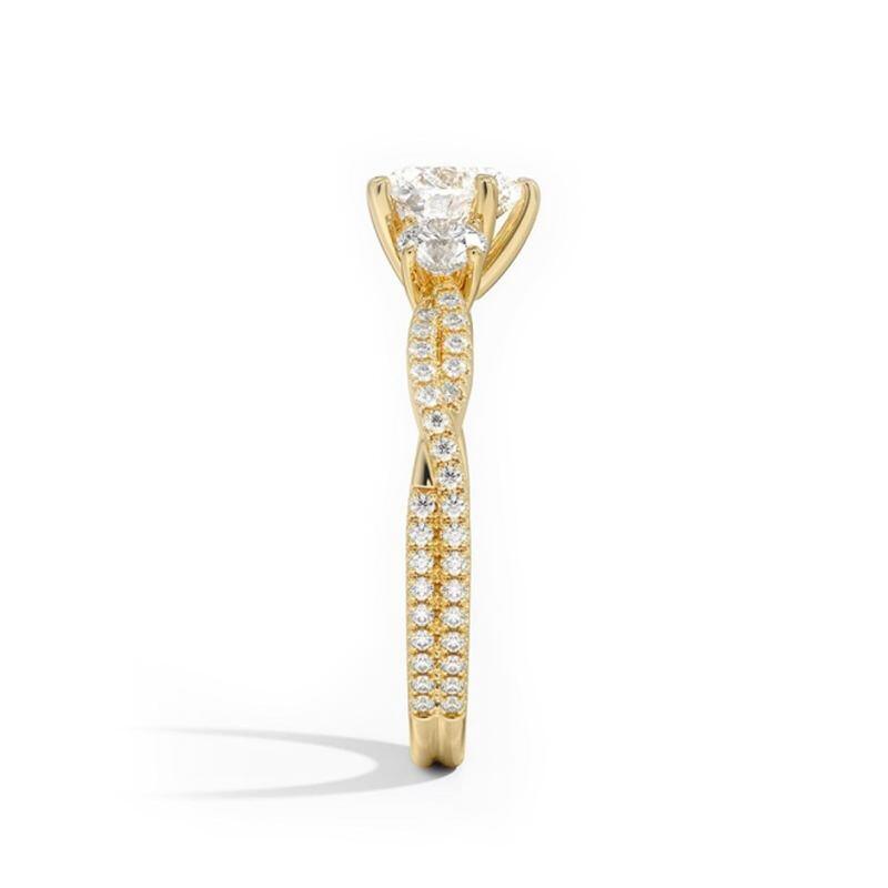 Bague de fiançailles en or 10K avec moissanite taillée en cœur-5