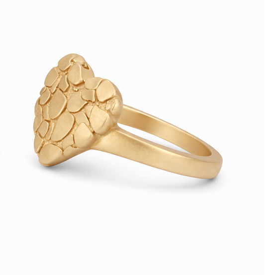 Anillo de corazón de oro rosa de 10 quilates-3