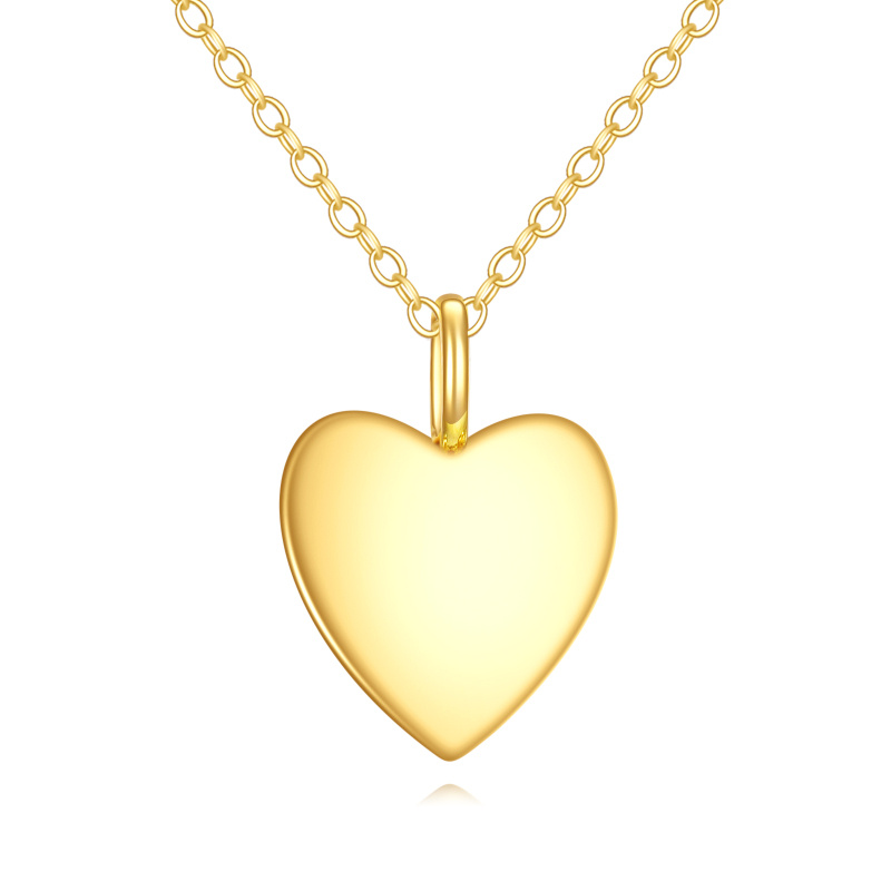 Collar con colgante de corazón de oro de 14 quilates-1