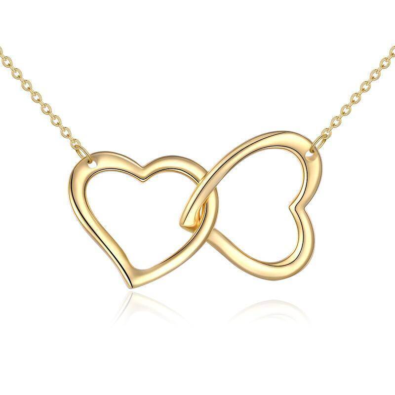 Collar con colgante de corazón de oro de 18 quilates-1