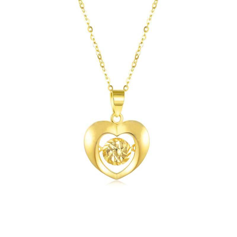 Collar con colgante de corazón de oro de 18 quilates-1