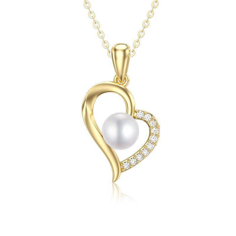 Collar con colgante de corazón de oro de 18 quilates-1