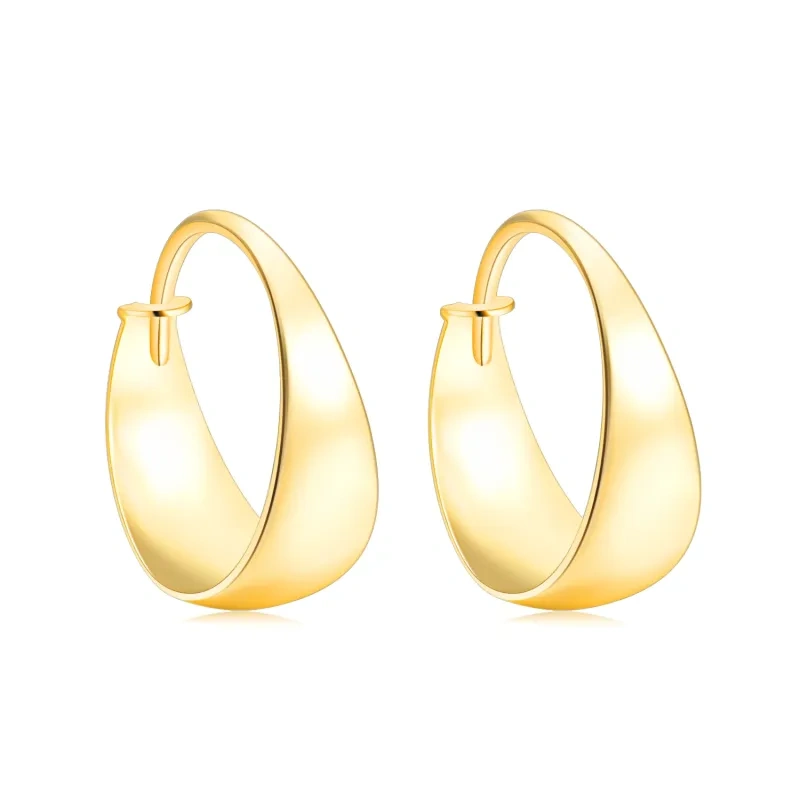 Boucles d'oreilles créoles en or 14 carats-1