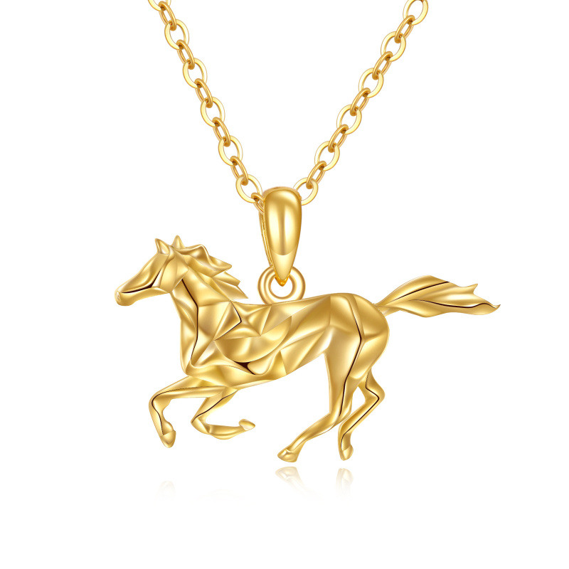Halskette mit Pferdeanhänger aus 18-karätigem Gold – Schmuck zum Geburtstag oder Muttertag-1