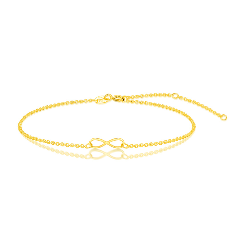 Pulsera con dije del símbolo del infinito en oro de 10 quilates-1