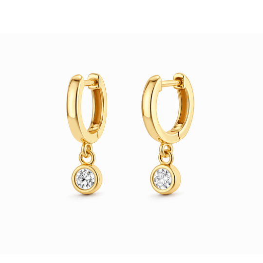 Boucles d'oreilles en or 10K à goutte avec diamants cultivés en laboratoire