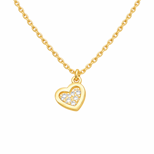 10K Gold Laboratory Diamonds Heart Pendant Necklace