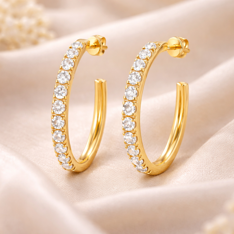 14K Gold Laboratory Diamonds Stud Earrings-3