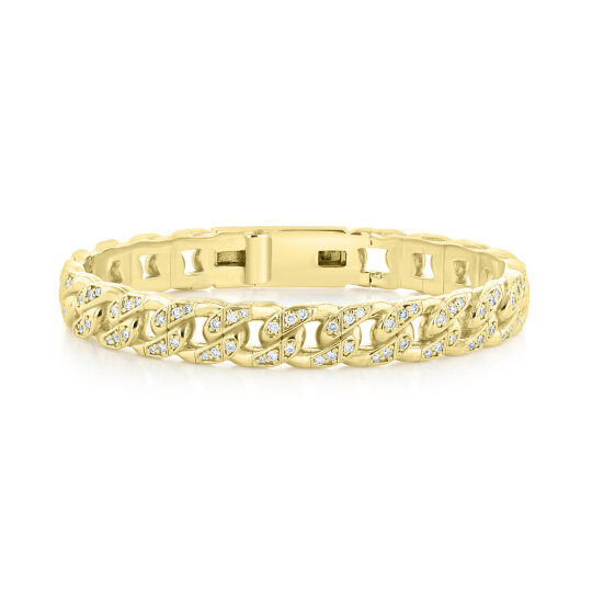 Pulsera de tenis de diamantes de laboratorio en oro de 14 quilates para hombre