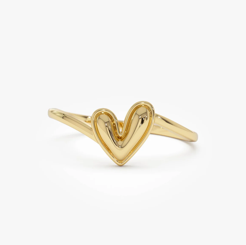 14k Gold Love Heart Ring-1