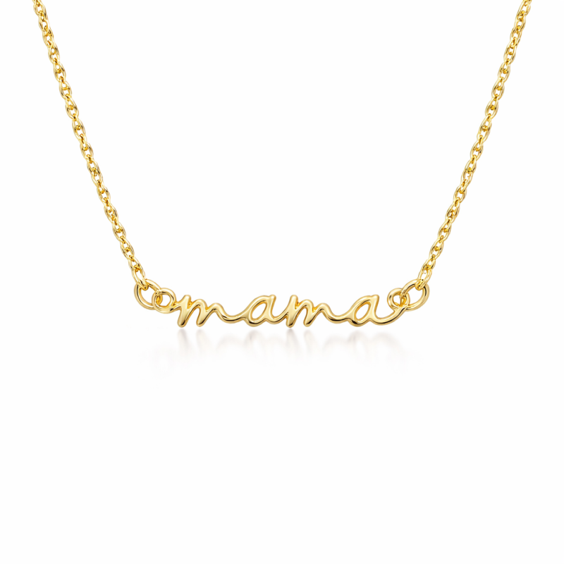 14K Gold Mama Initial Necklace-1