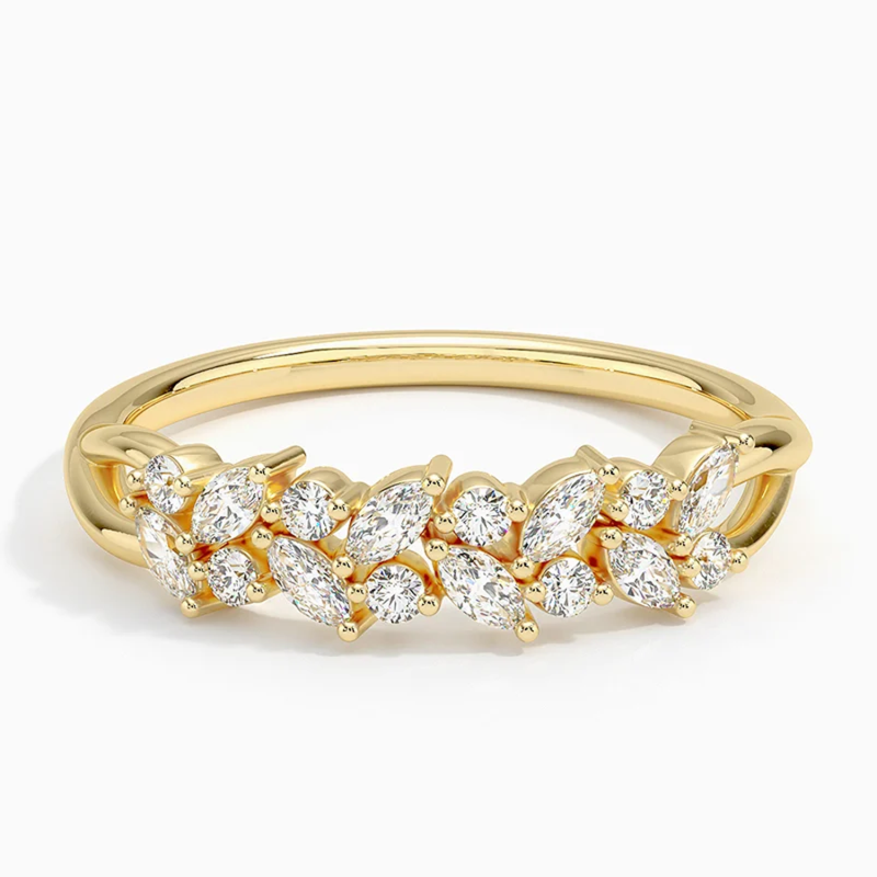 18K Gold Marquise Lab Created Diamond Custom Wedding Ring D Color VVS1-VS1 Clarity 3EX IGI Certified-1