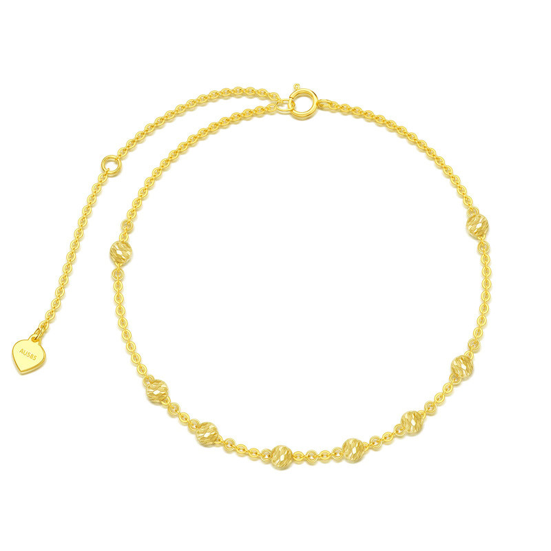 Bracelet de perles en métal doré 14 carats-1