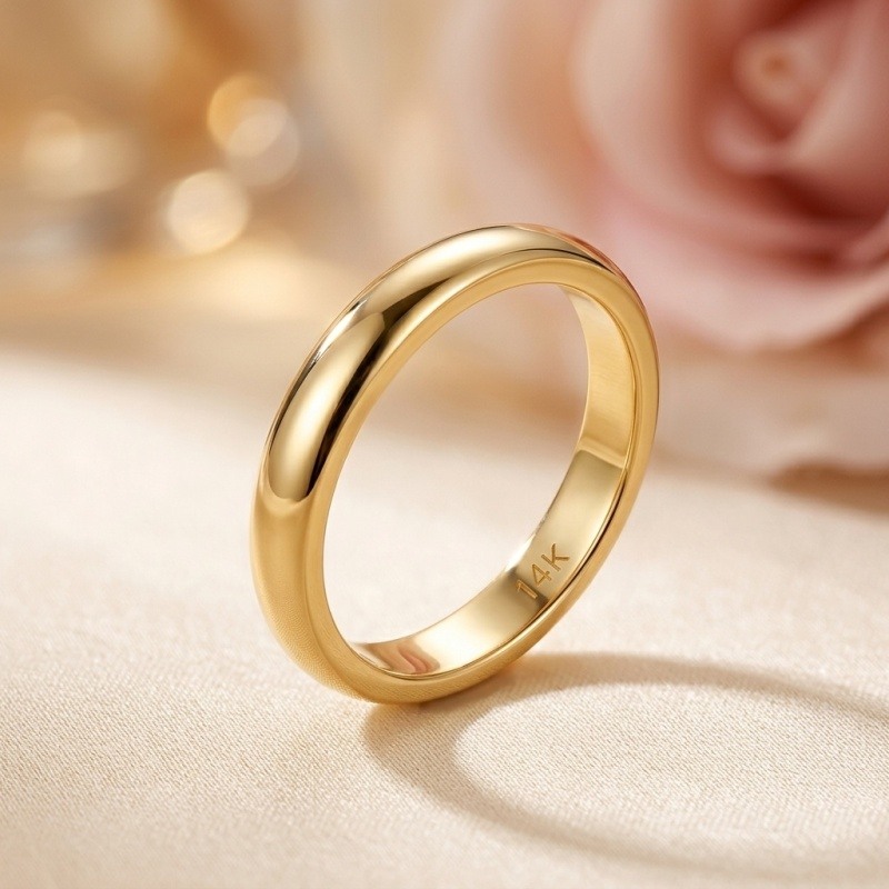 14K Gold Minimalism Ring-3