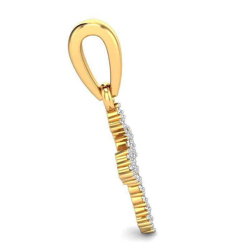 Collar Colgante Cruz Moissanite Oro 18K-4