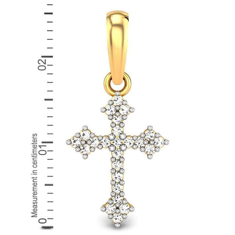 Collar Colgante Cruz Moissanite Oro 18K-5