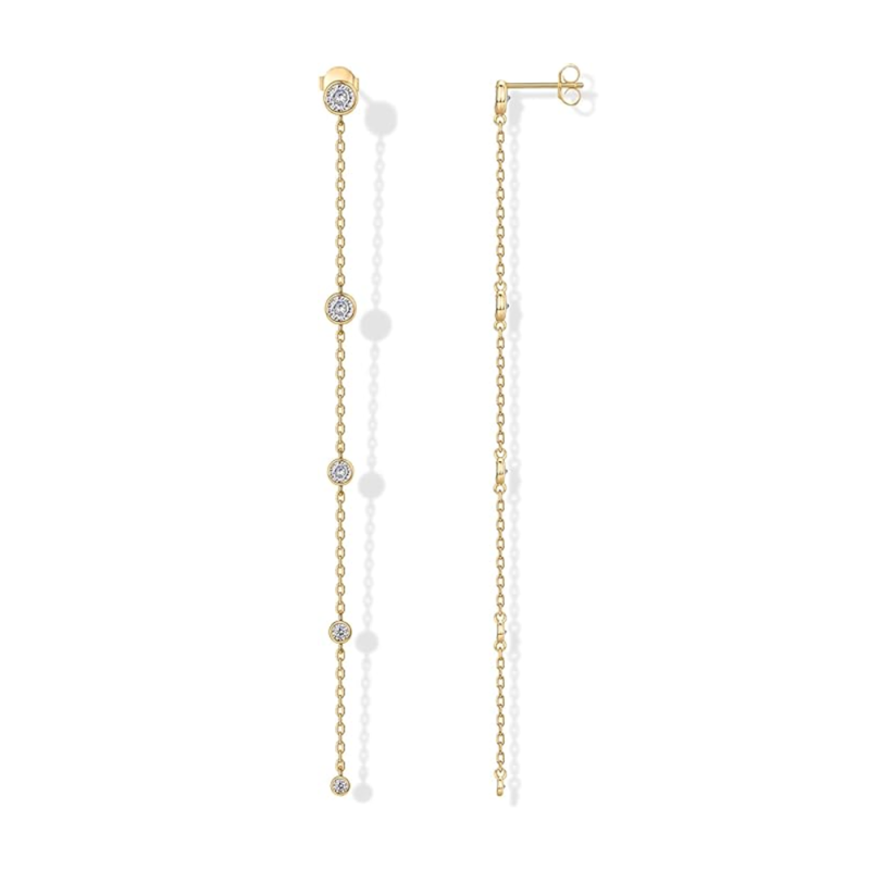 Kolczyki z moissanitem 14K ze złota-1