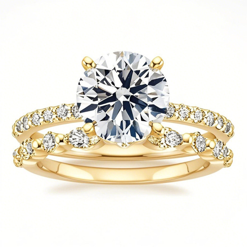 10K Gold Moissanite Engagement Ring-1