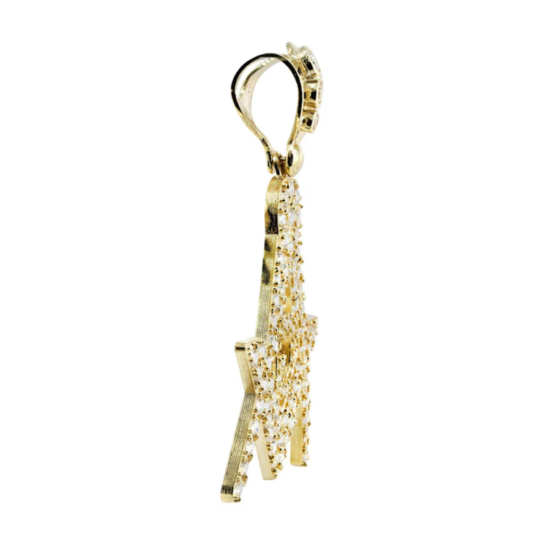 Collar con colgante masónico de moissanita en oro de 14 quilates para hombre-4