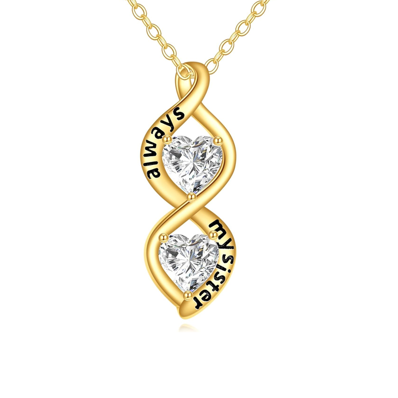 Collar con colgante de símbolo infinito de moissanita en oro de 9 quilates-1