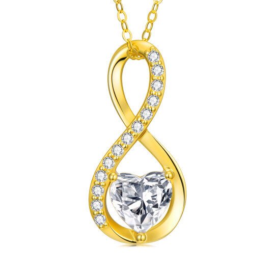 10K Gold Moissanite Infinity Symbol Pendant Necklace