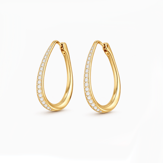 Aretes de oro de 14 quilates con moissanita y cierre de palanca