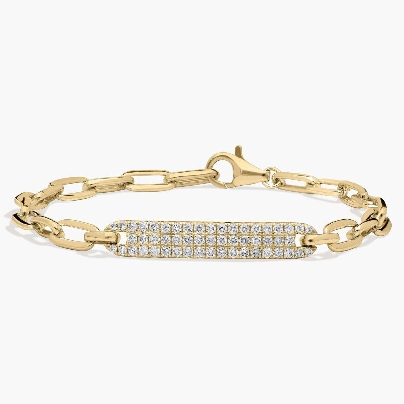 Bracelet-pince à papier en or 18K avec moissanite-1