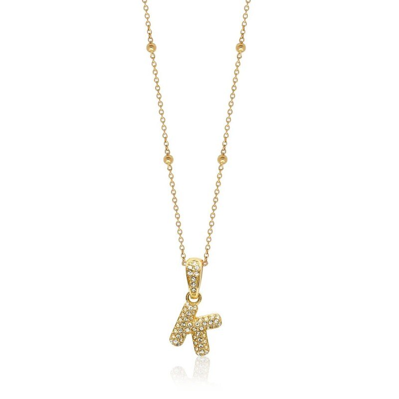 Collares con colgante de inicial personalizada en oro de 18 quilates y moissanita-1