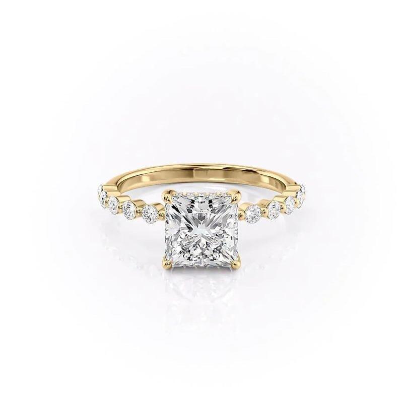 14-karätiger Goldring mit Moissanit-1